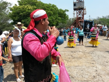 La Virgen del CArmen fue recibida por danzantes del norte de Veracruz y sur de Tamaulipas 