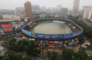 china estadio inundado