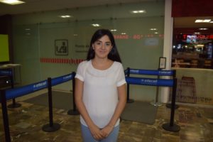 Sonia en el aeropuerto de Tampico minutos antes de partir 